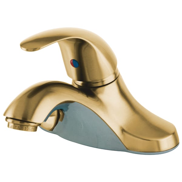 4" Centerset Bathroom Faucet, Polished Brass